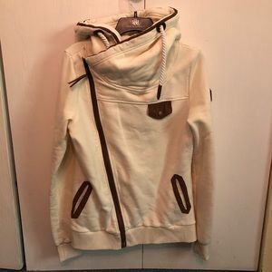 Cream zip up sweatshirt